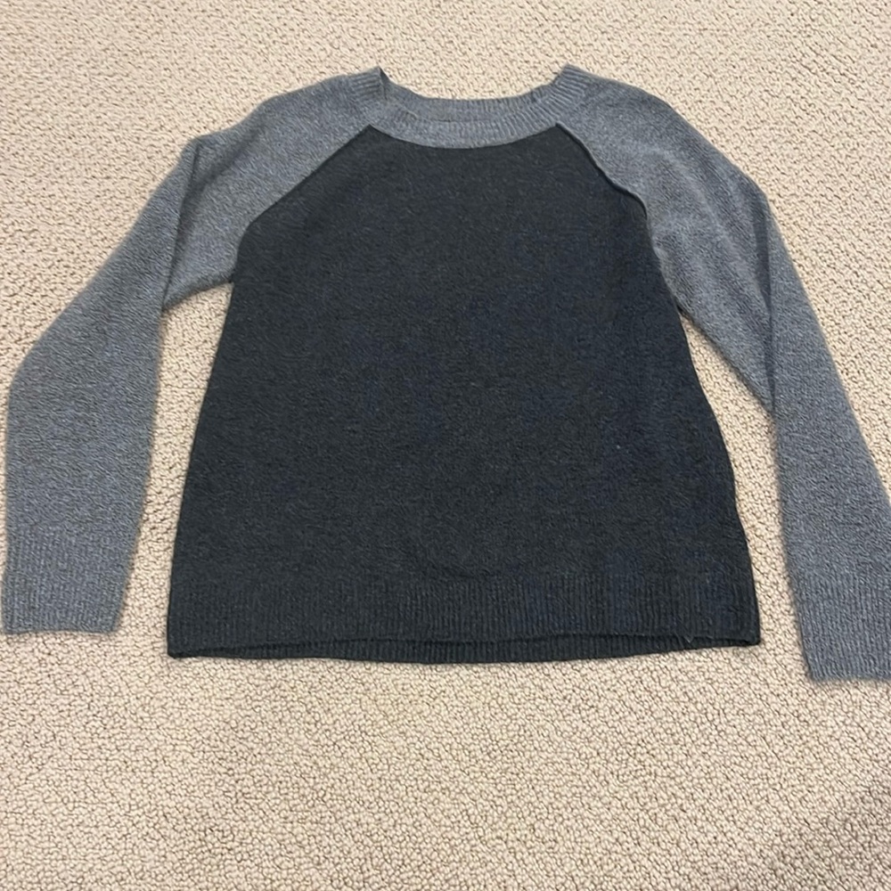 Dark grey and light grey baseball tee inspired sweater